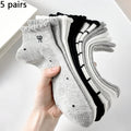 5 Pairs of Cute Breathable Striped Butterfly Bow Polka Dot Pattern Short Invisible Socks for Women, Suitable for Daily Wear Oasis Select MULTI One Size