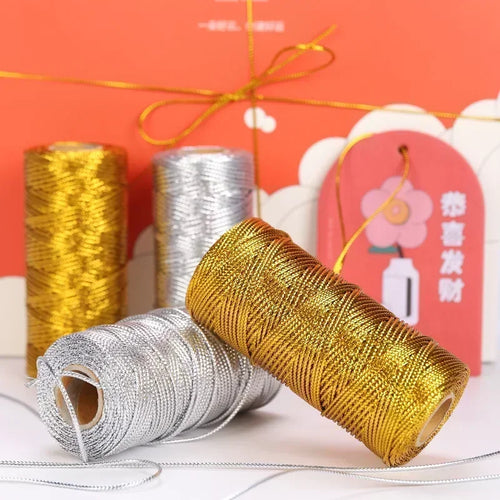 1.5mm 100M Gold Silver Macrame Cord Rope String for Sewing DIY Rope 100M Macrame Rope String for Sewing and Crafts Thread Twine Oasis Select