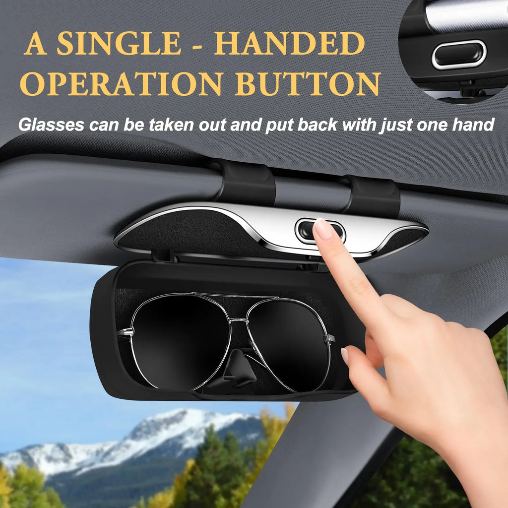 Car Sun Visor Glasses Holder – Snap-On Eyeglass Case
