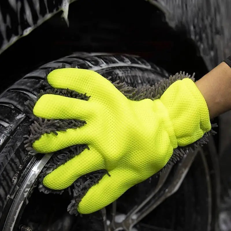 1/2Pcs Car Wash Gloves Microfiber Wipe Car Sponge Free Car Wash Cleaning Coral Velvet Double-Sided Cleaning Tool Oasis Select