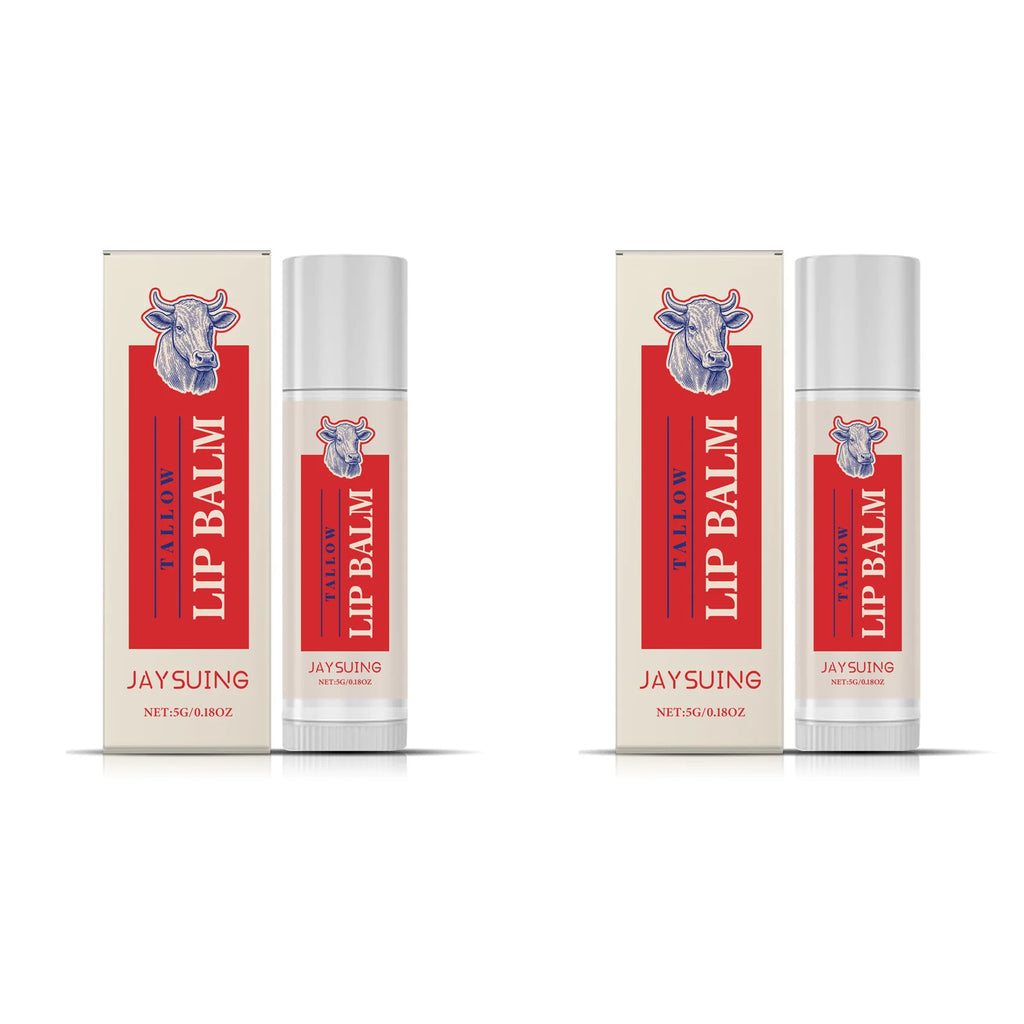 Tallow Lip Balm Ultra Nourishing Non-Greasy Softening Fade Lip Lines Remove Dark Anti-Cracking Moisturizing Lip Care Oasis Select 2 x 5g Boxed