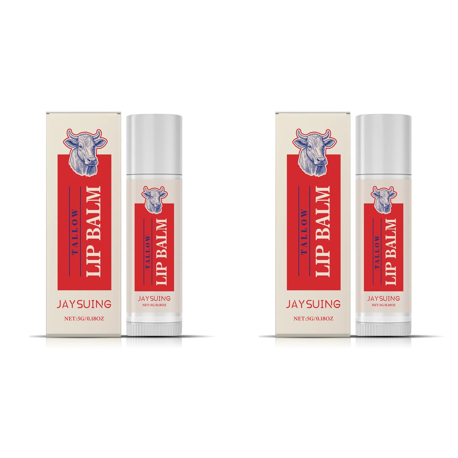 Tallow Lip Balm Ultra Nourishing Non-Greasy Softening Fade Lip Lines Remove Dark Anti-Cracking Moisturizing Lip Care Oasis Select 2 x 5g Boxed