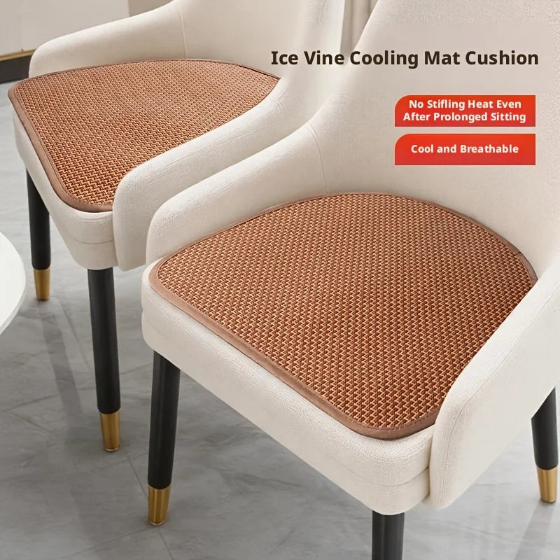 Ice Rattan Breathable Cool Cushion, Non-slip Sweat Resistant Chair Mat, Universal Summer Cooling Seat Pad for Home Office Car Oasis Select