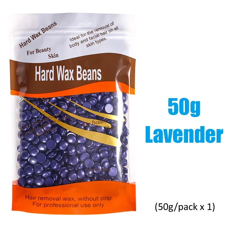 2026 Hard Wax Beans 50/200/500g for Wax Heater Painless Depilatory Body Hair Removal for Bikini Area Face And Body Oasis Select 50g-Lavender