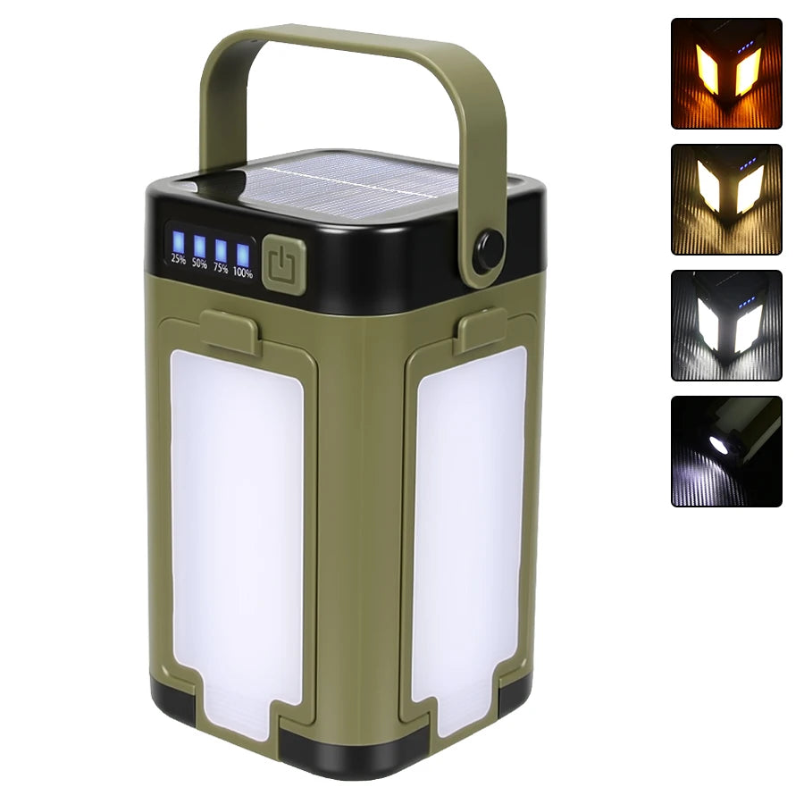 4-Leaf Folding LED Camping Lantern | Solar USB Rechargeable