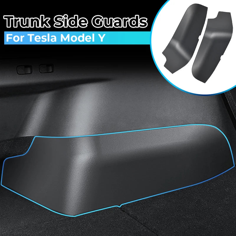 Car Rear Trunk Side Guards For Tesla Model Y 2022 2023 TPE Cover Fluff Surface Corner Protection Shell Auto Rear Trunk Protector Oasis Select