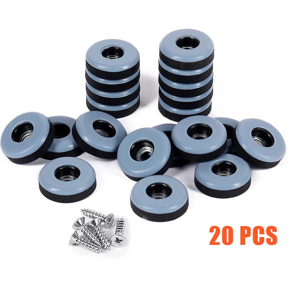 20pcs Furnitures Glides With Screws PTFE For Sofa Bed Table Couch Dining Chairs Heavy Duty Furnitures Feet Sliders Oasis Select