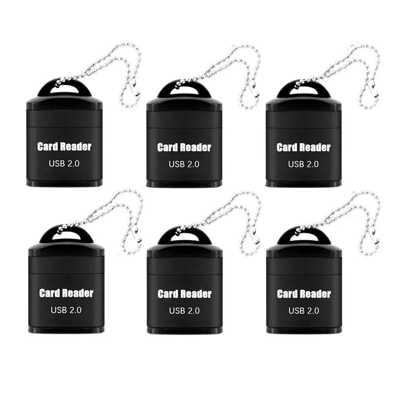 Mini High Speed USB 2.0 Card Reader TF Memory Card Adapter For Computer Desktop Laptop Notebooks USB Cartridge Oasis Select Black 6pcs