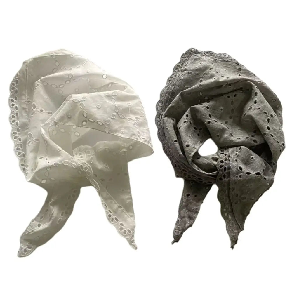 Stylish Lightweight Floral Triangle Scarf Korean Style Head Wrap Vintage Neck Scarf Soft Thin Spring Summer Bandana Daily Use Oasis Select