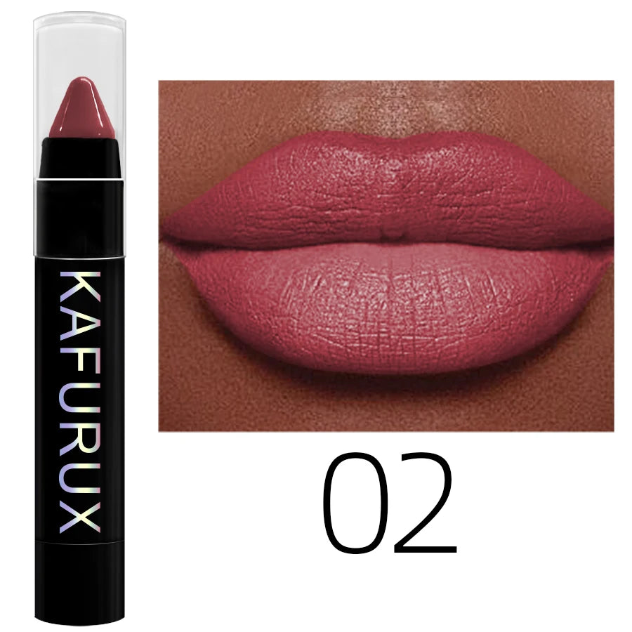 KAFURUX 15-Color Velvet Matte Lip Liner Pencil | Waterproof