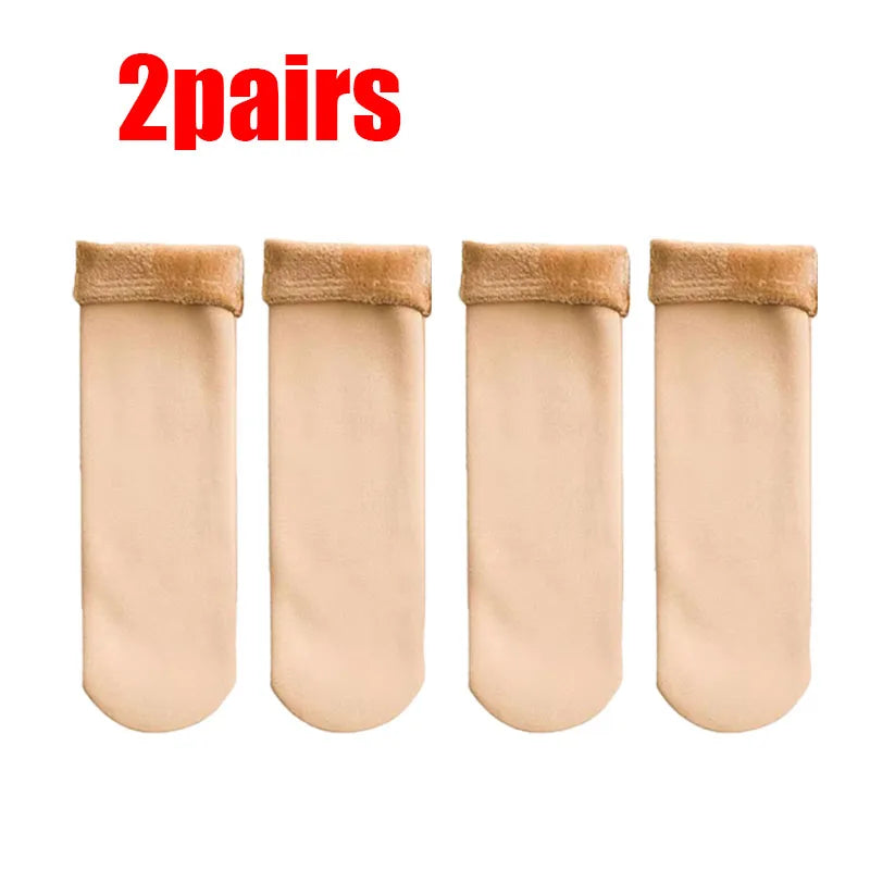 1/2/3/4pairs Winter Warm Women Socks Soft Thicken Thermal Plush Socks Velvet Wool Snow Boots Floor Socks Home Sleeping Sock Oasis Select Skin 2Pairs One Size