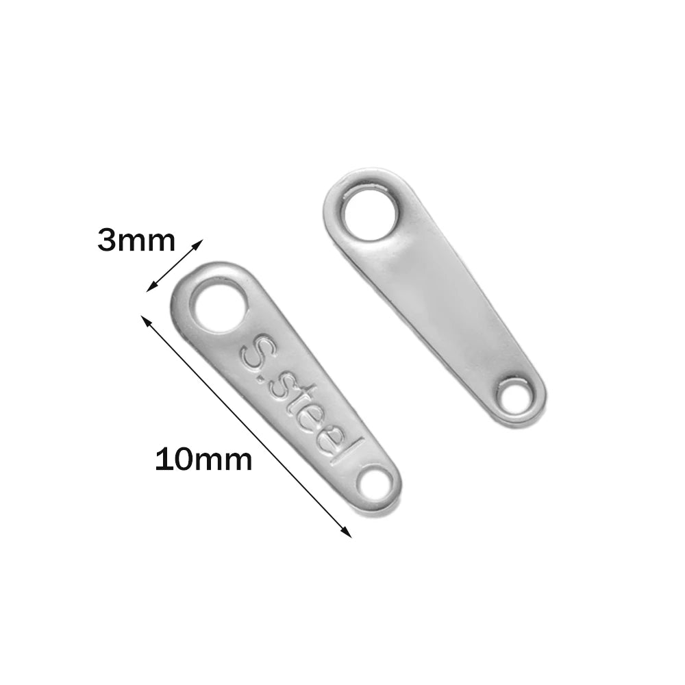 No Fade 50pcs Stainless Steel End Charms Pendants Vacuum Plating Gold Color Chain Extension Tail Charms for Jewelry Making DIY Oasis Select Circular TD ST