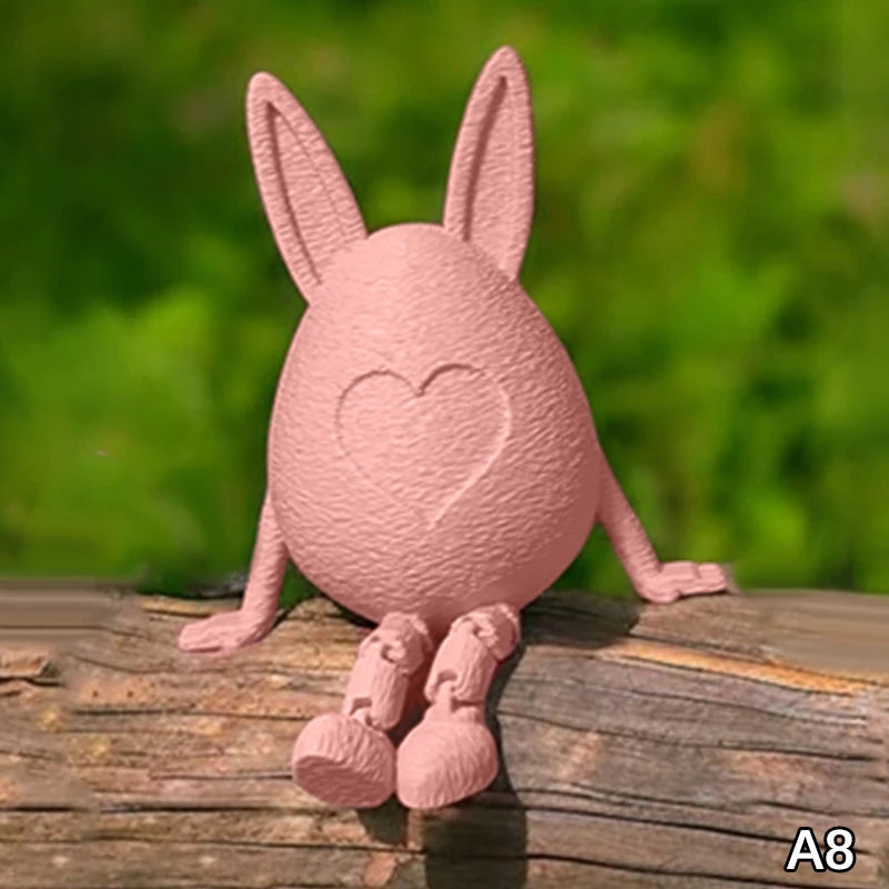 3D Easter Rabbit Egg Model With Movable Joints Egg Ornament Articulated Egg Statue Home Office Decor Easter Decor Perfect Gift Oasis Select A8
