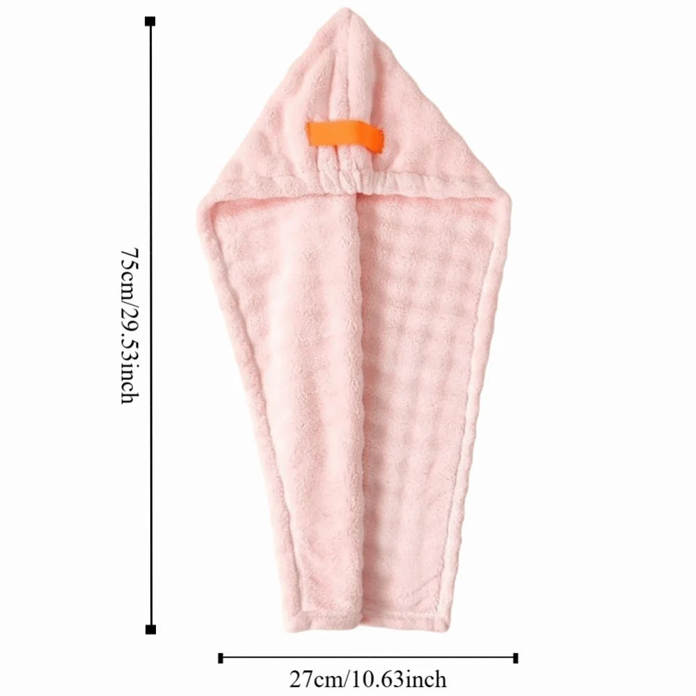 Microfiber Hair Drying Towel Wrap – Absorbent Turban Cap
