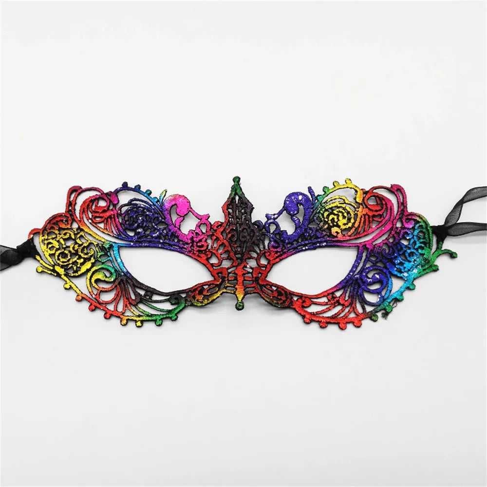 Women Sexy Hollow Lace Masquerad Face Mask with Ribbon Princess Party Mardi Gras Cosplay Prom Props Costume Nightclub Eye Mask Oasis Select