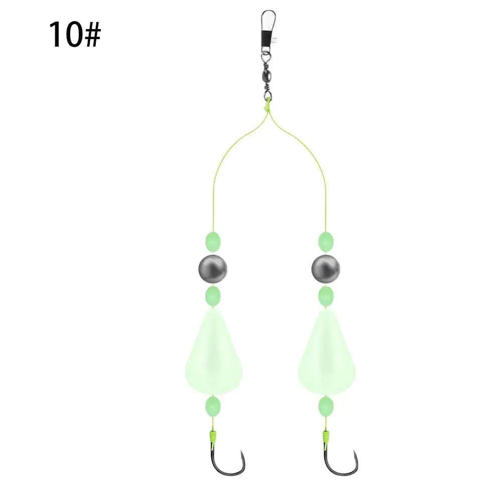Double Hook Carp Hair Rigs – Glow Night Float, Ready Made