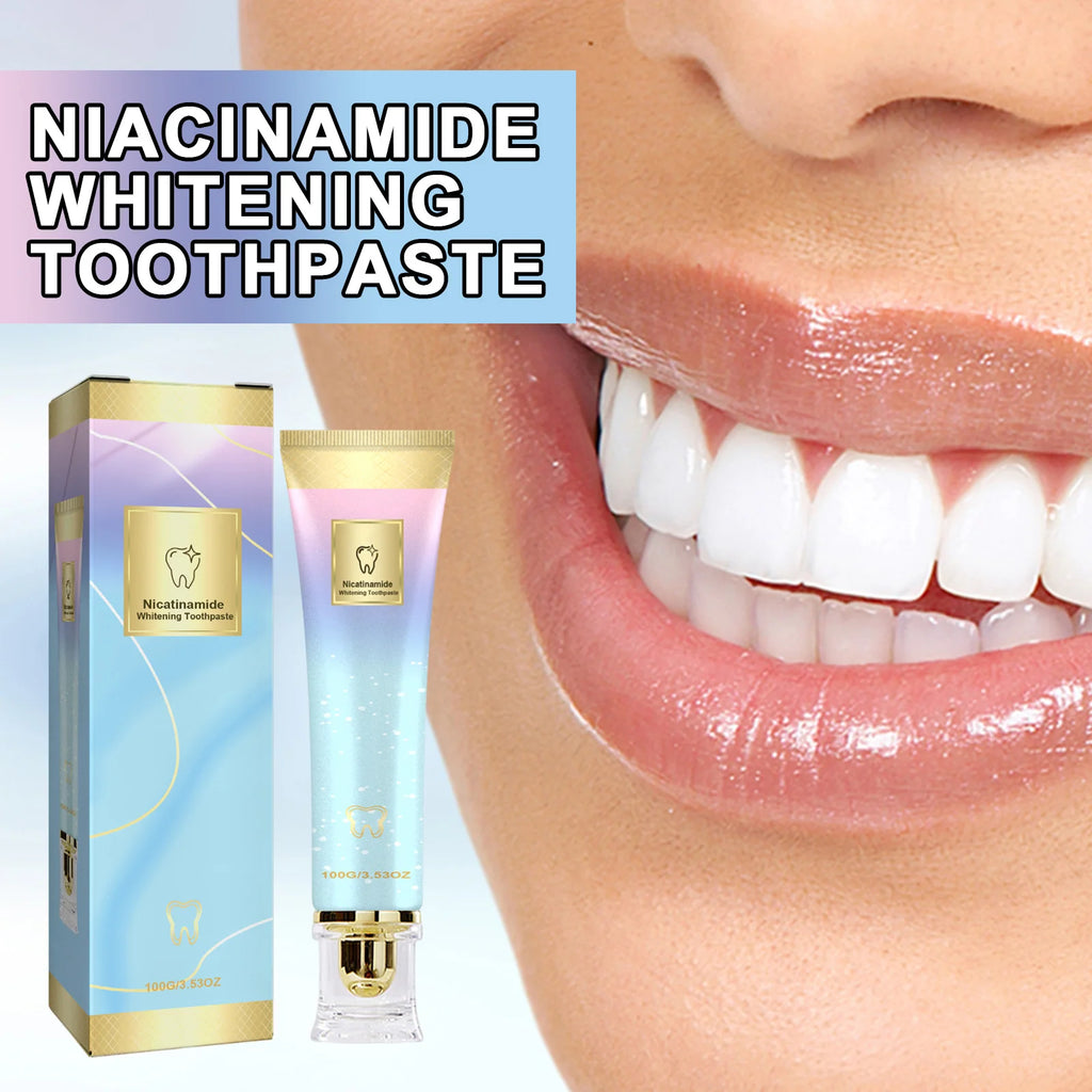 Nicotinamide Brightening Toothpaste Deep Cleaning Yellow Teeth Stains Removal Fresh Breath Enamel Gums Care Whitening Toothpaste Oasis Select
