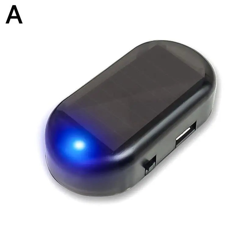 Mini LED Solar Car Warning Light Night Safety Simulation Alarm Wireless Anti-theft Warning Light Flashing False Alarm Light Oasis Select solar energy 01