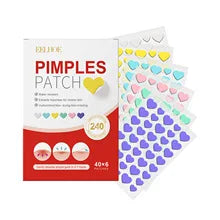 240pcs Salicylic Acid Acne PatchesStar Pimple Patch Acne Colorful Invisible Acne Removal Skin Care Stickers Concealer Face Spot Oasis Select 240pcs Heart