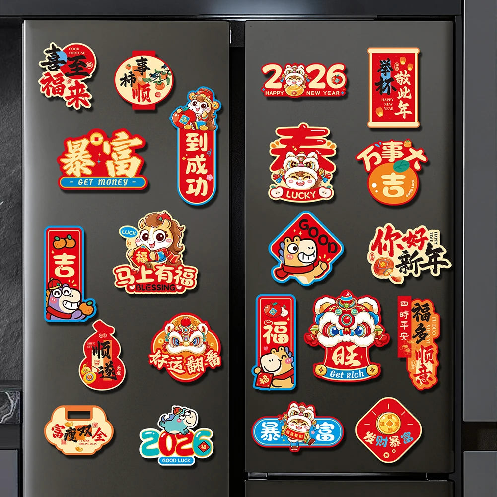 Year of Horse Chinese New Year Fridge Magnets | 6/8/16 Pcs