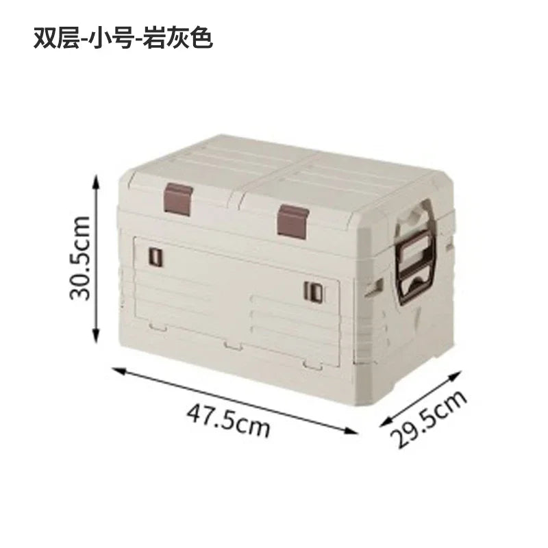 Multi-functional Outdoor storage box Household dustproof portable foldable large camping side door storage box Car finishing box Oasis Select 2nd floor small lime