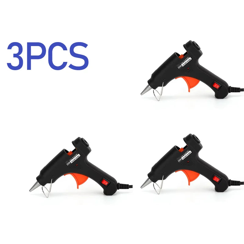 3/1PCS Hot Melt Glue Gun20W Hot Melt Glue Gun Using Glue Stick for DIY Handicrafts, Arts and Crafts, Christmas Gifts, Quick Home Oasis Select 3PCS BLACK