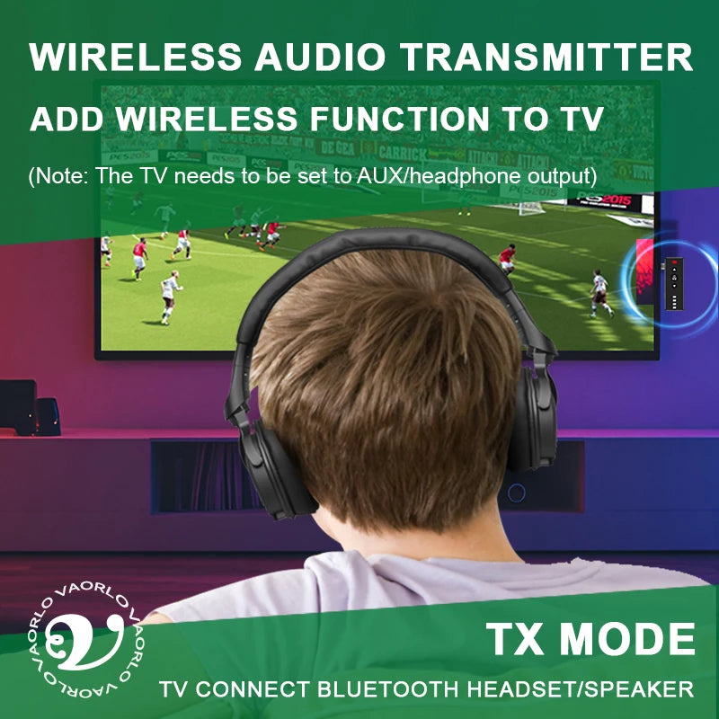 Bluetooth 5.4 Audio Transmitter Receiver 3.5MM AUX Support TF Card Play MIC Collar-Clip Wireless Adapter For Car Airplane TV PC Oasis Select