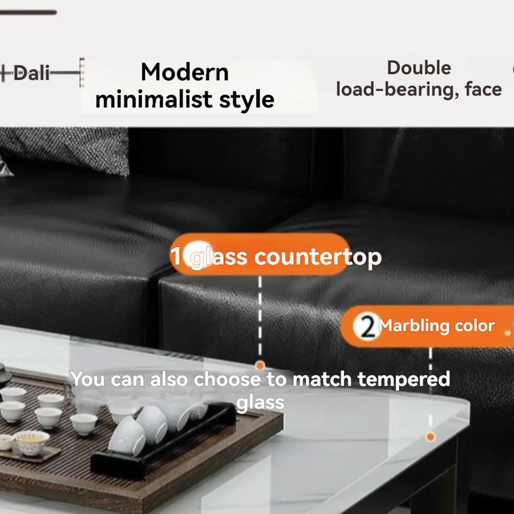 Tea table, living room, household, small apartment, next to sofa, office, marble patterned color tea table, tea table Oasis Select