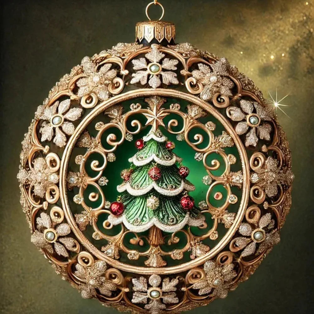 2D Acrylic Christmas Tree Ornaments – 7-Piece Flat Pendant Set