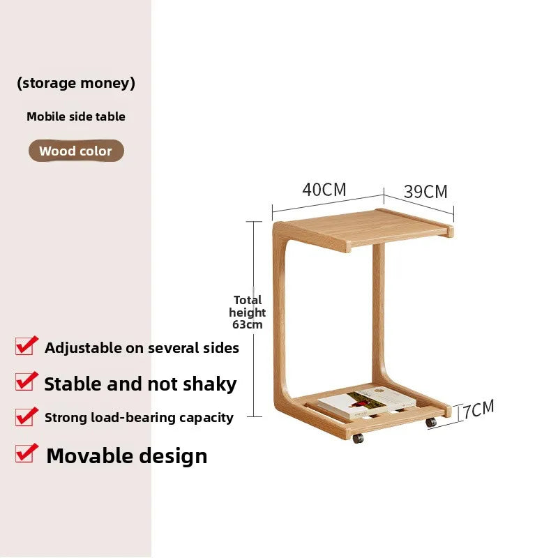 Multi-functional Coffee table removable sofa side small coffee table household living room side table Oasis Select Log color 40B