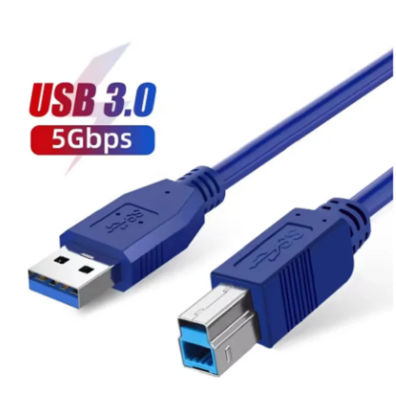 5m 3m 1.8m 1m USB 3.0 A Male to B Male USB 3.0 Printer Cable USB3.0 Male to USB Type B Male Cable High Speed Printer Cable Oasis Select blue 0.5m