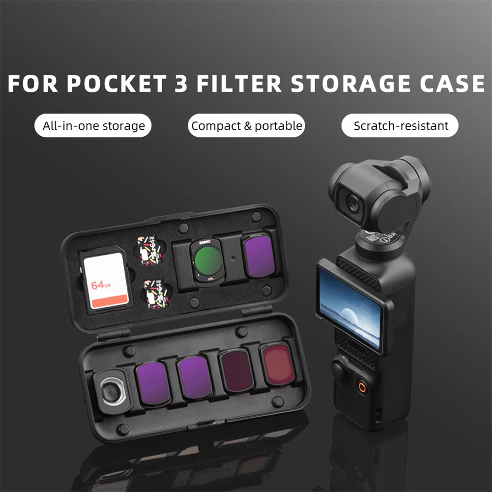 Carrying Case Shockproof Filter Storage Case for DJI Osmo Pocket 3 Filters Protection Box Oasis Select