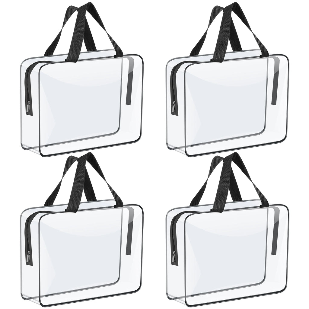 4/6Pcs PVC Makeup Storage Bags Portable Large Capacity Waterproof Clear Organizer Bag with Zipper for Travel Washing Household Oasis Select 4Pcs 30x10x22cm