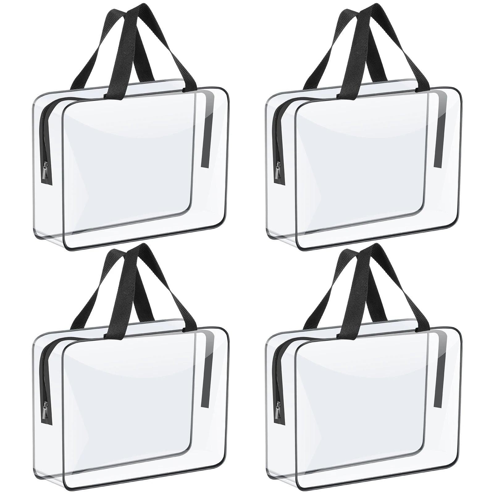 4/6Pcs PVC Makeup Storage Bags Portable Large Capacity Waterproof Clear Organizer Bag with Zipper for Travel Washing Household Oasis Select 4Pcs 30x10x22cm