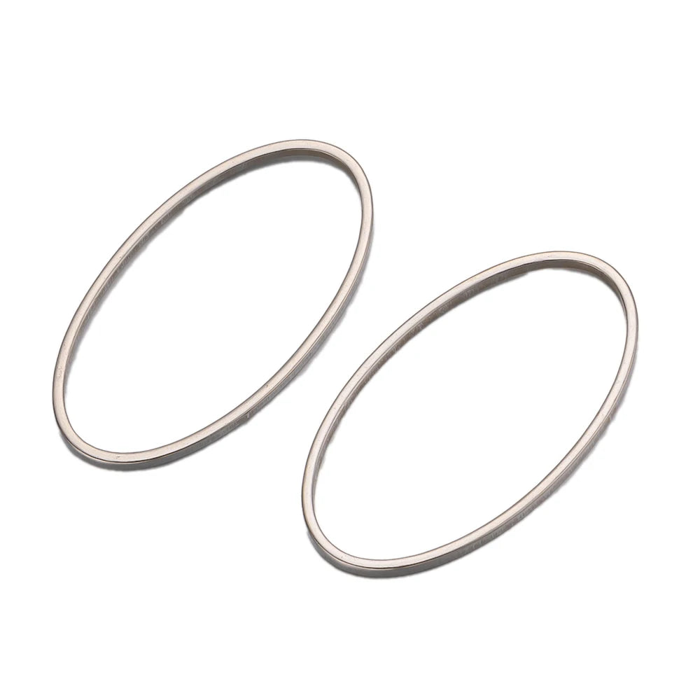 10Pcs Stainless Steel Oval Shape Charms Ring Frame Bezel For DIY Earrings Pendant Jewelry Making Supplies Accessories Findings Oasis Select Steel 9x16mm