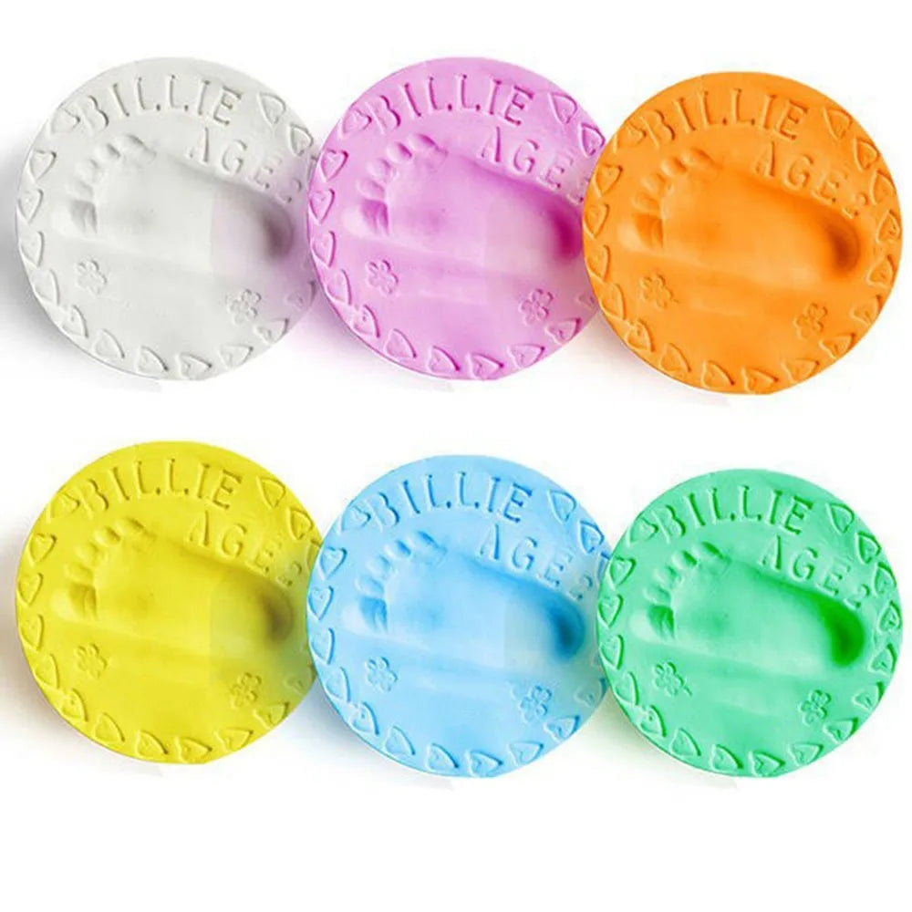 Baby Care Air Drying Soft Clay Baby Handprint Footprint Imprint Kit Casting Parent-child Hand Inkpad Fingerprint Oasis Select