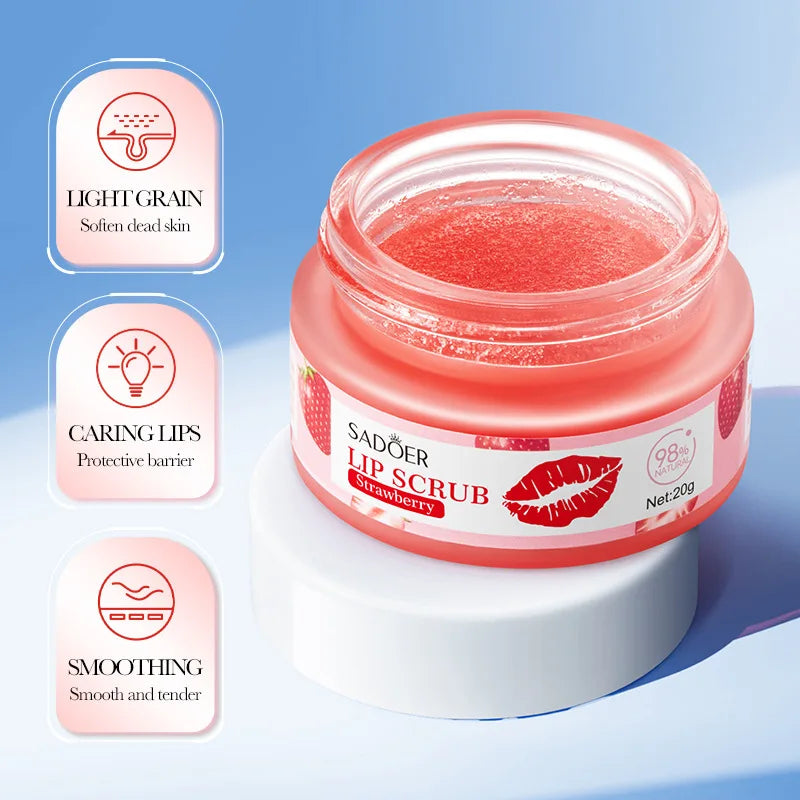 SADOER Fruit Lip Scrub Mask – Avocado Orange Strawberry Lip Scrub Mask Oasis Select