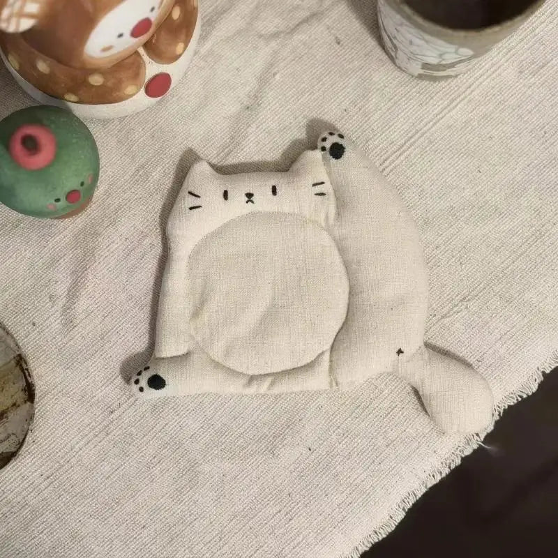Cute Cat Fabric Coaster – Heat Insulating Table Mat & Décor