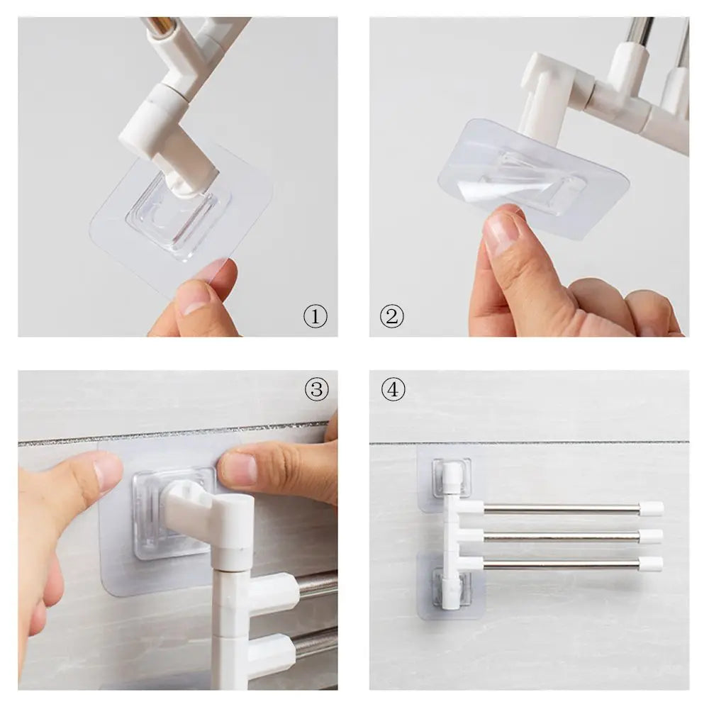 1Pc Silver Aluminum Swing Arms Towel Rack Save Space 2-8-Bar Towel Hanger Wall Mounted Bracket Hanging Holder Bathroom Tool Oasis Select