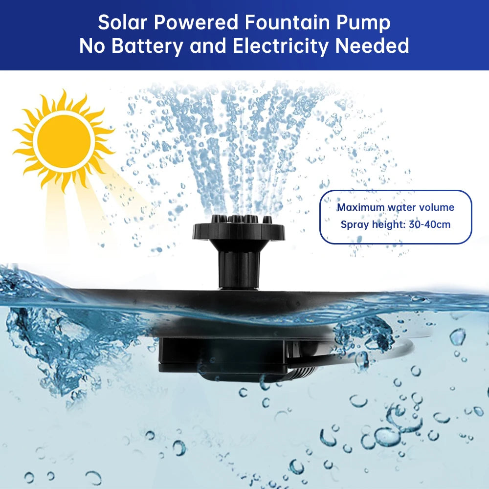 Solar Fountain Pump 150L/h DIY Fountain Pump Floating Solar Panel Bird Baths Water Fountain For Garden Outdoor Water Pool Decor Oasis Select