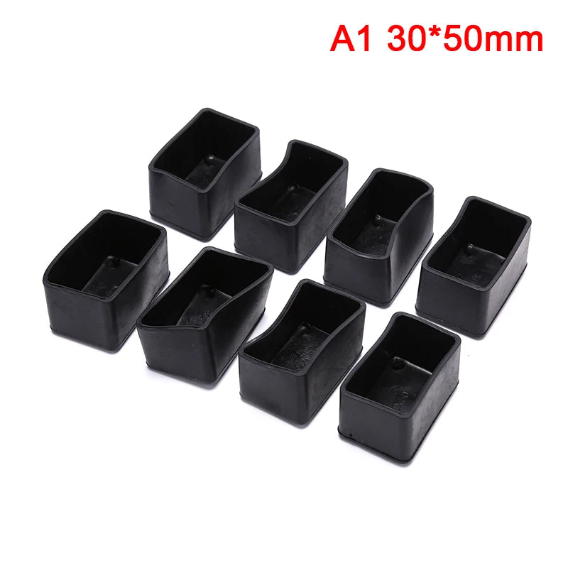 8pcs Rectangle Silicone Chair Leg Caps Non-slip Table Foot Cover Socks Protector Oasis Select