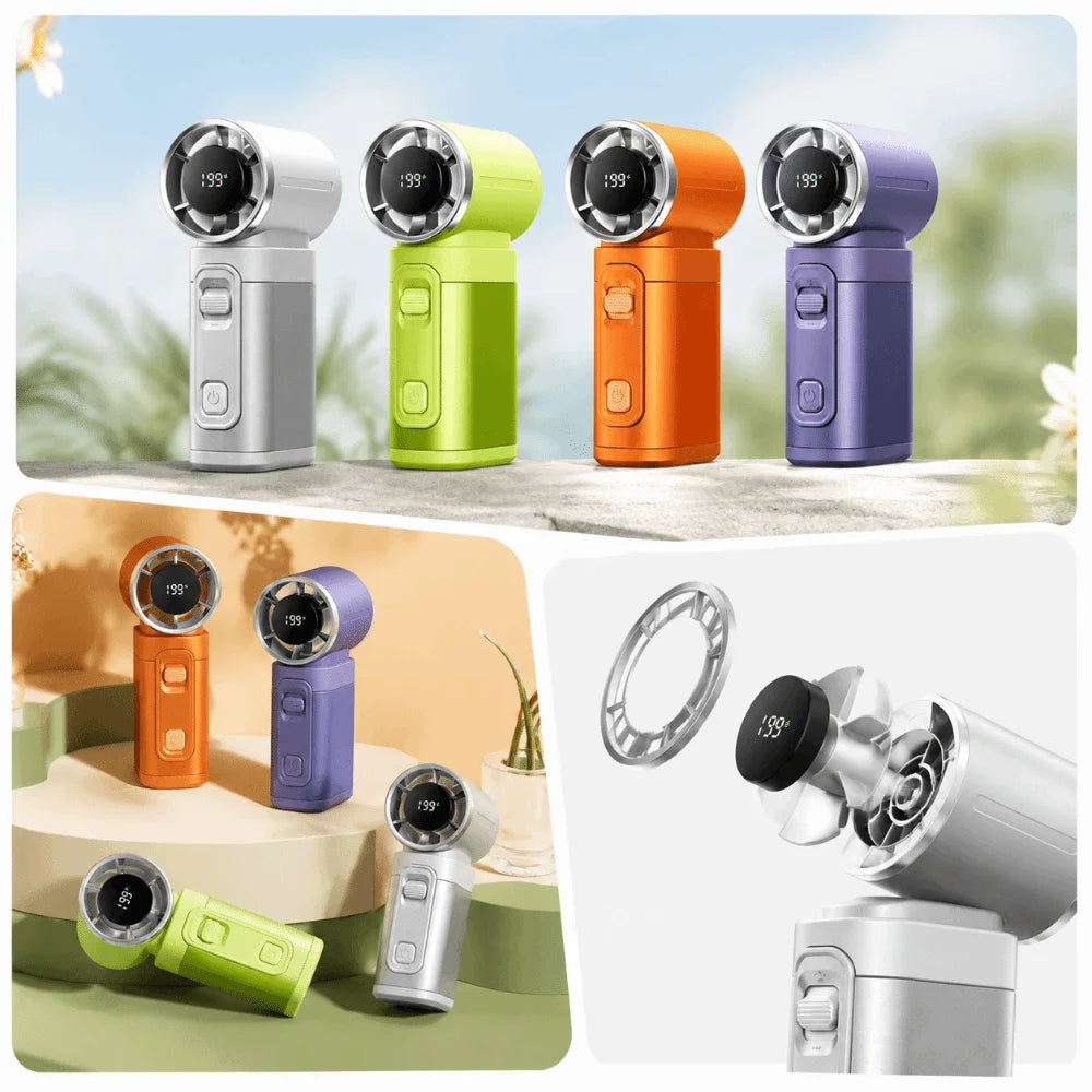 3000mAh Battery Portable Handheld Fan Stepless Speed Adjustment Strong Airflow Mini Pocket Fan Lightweight for 5V/1.5A 3000mAh Oasis Select