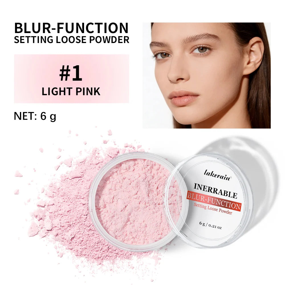 Longwear Loose Setting Waterproof Oil Control Powder With Up to 24HRs of Wear Blurring Face Powder Matte Makeup Oasis Select 1light pink
