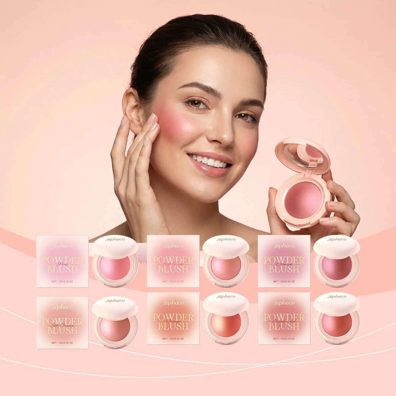 Zephoco Silky Moisturizing Blush – Pigmented Radiant Finish