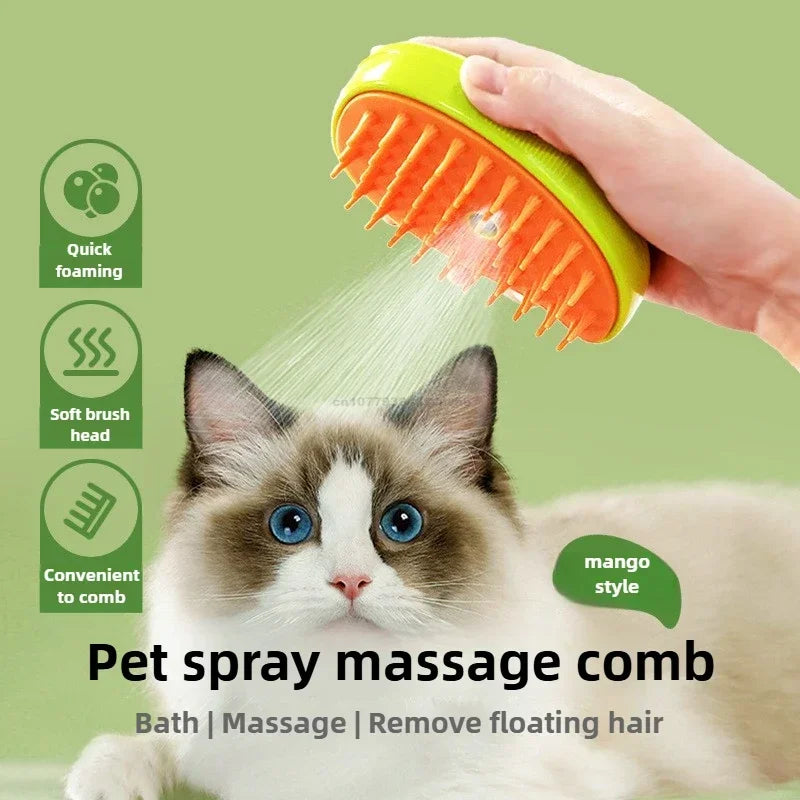 Cat Steam Brush Steamy Dog Brush 3 in 1 Electric Spray Cat Hair Brushes for Massage Pet Grooming Comb Hair Removal Combs Oasis Select