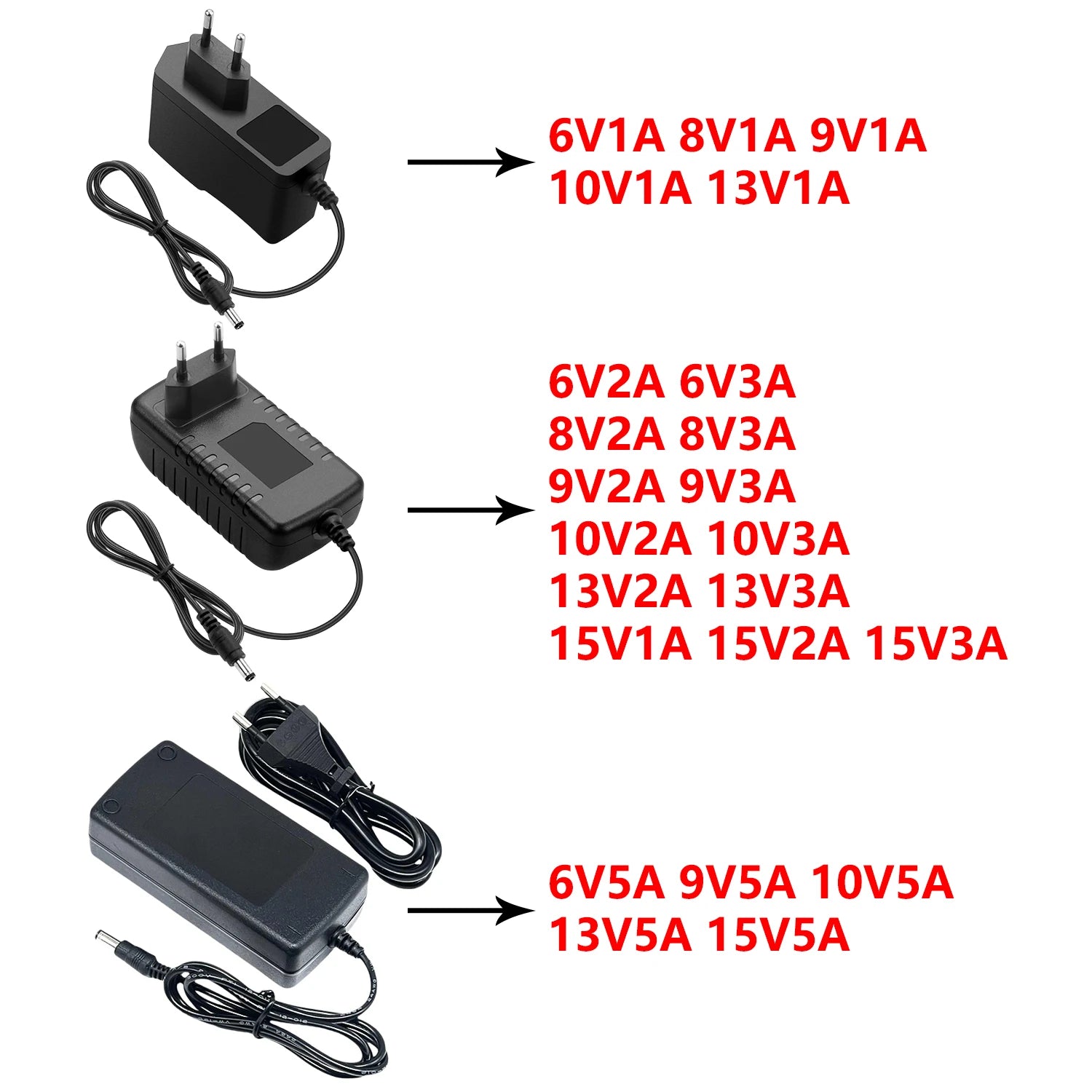 DC 6V 8V 9V 10V 13V 15V Power Supply Adapter Lighting Transformer AC 220 110 V TO DC 6 8 9 10 13 15 Volt For Router LED Strip Oasis Select