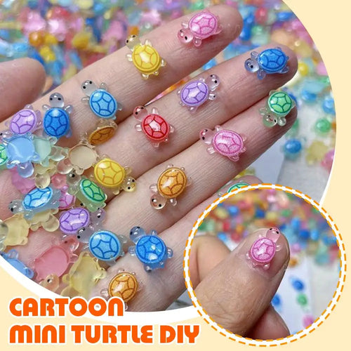 100Pcs Mixed Nail Art Resin Cartoon Little Turtle Series Rhinestones DIY Craft For Nail 3D Decorations Jewelry Oasis Select