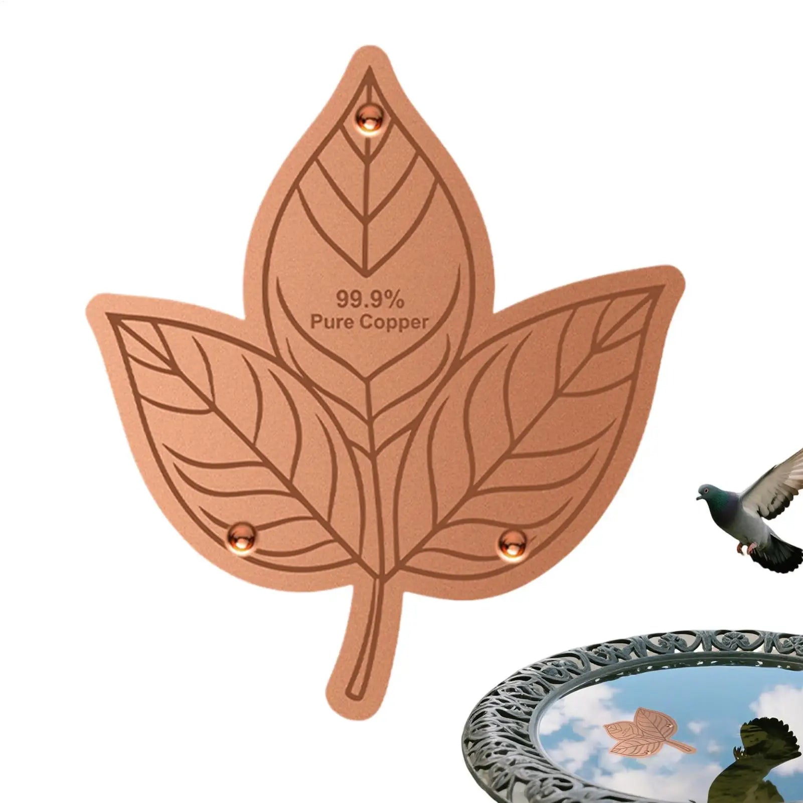 1PC Bird Bath Copper Birdbath Purifier With Triple-Point Support Bath Disk Ornaments Feeder Accessories For Outdoor Bird Baths Oasis Select