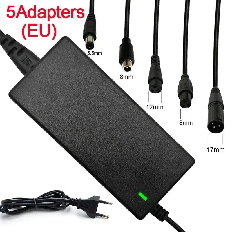 42V 2A Lithium Battery Charger 42V 2A DC Power Charger AC110-240V Replaceable 5 Plugs Power Adapter EU US Plug Battery Charger Oasis Select EU Plug