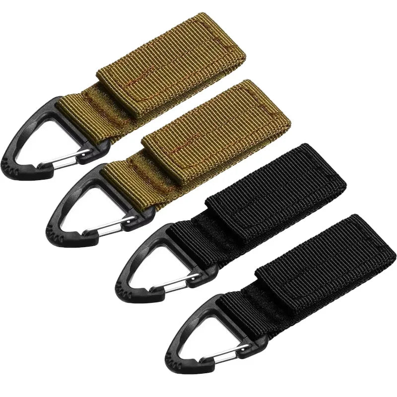 2/4Pcs Tactical Hanging Key Hook Clip Clamp Buckle Nylon Webbing Molle Belt Carabiner Outdoor Strap Climbing Accessories Oasis Select mixed 4pcs 1